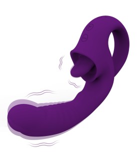 Aiersha Seductive - 2-in-1 Licking Vibrator Purple