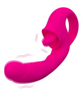 Aiersha Seductive - 2-in-1 Licking Vibrator Rose Pink