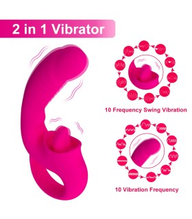Aiersha Seductive - 2-in-1 Licking Vibrator Rose Pink
