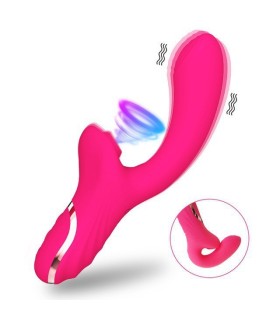 Aiersha Sucking Stick Vibrator - The Quiet Dual-Action Toy in Rose-red