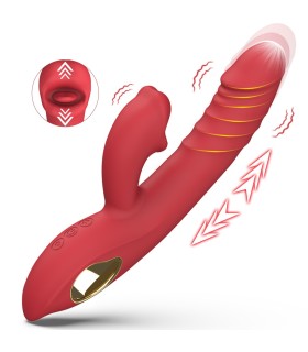 Aiersha Emma 3-in-1 Red Lips Telescopic Vibrator