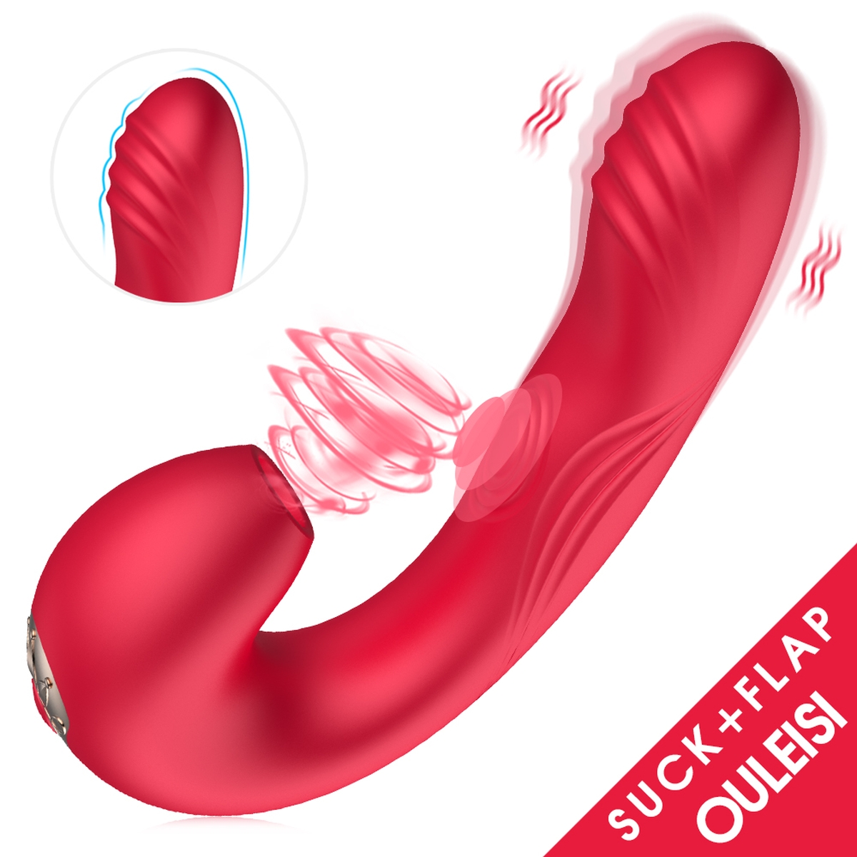 Aiersha Soraka Red - The Dual-Action Flutter & Vibration Toy