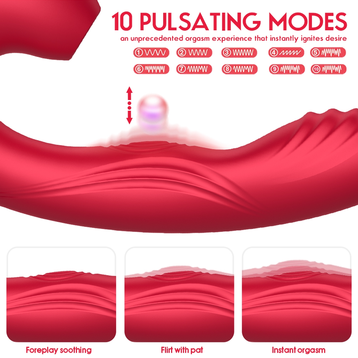 Aiersha Soraka Red - The Dual-Action Flutter & Vibration Toy