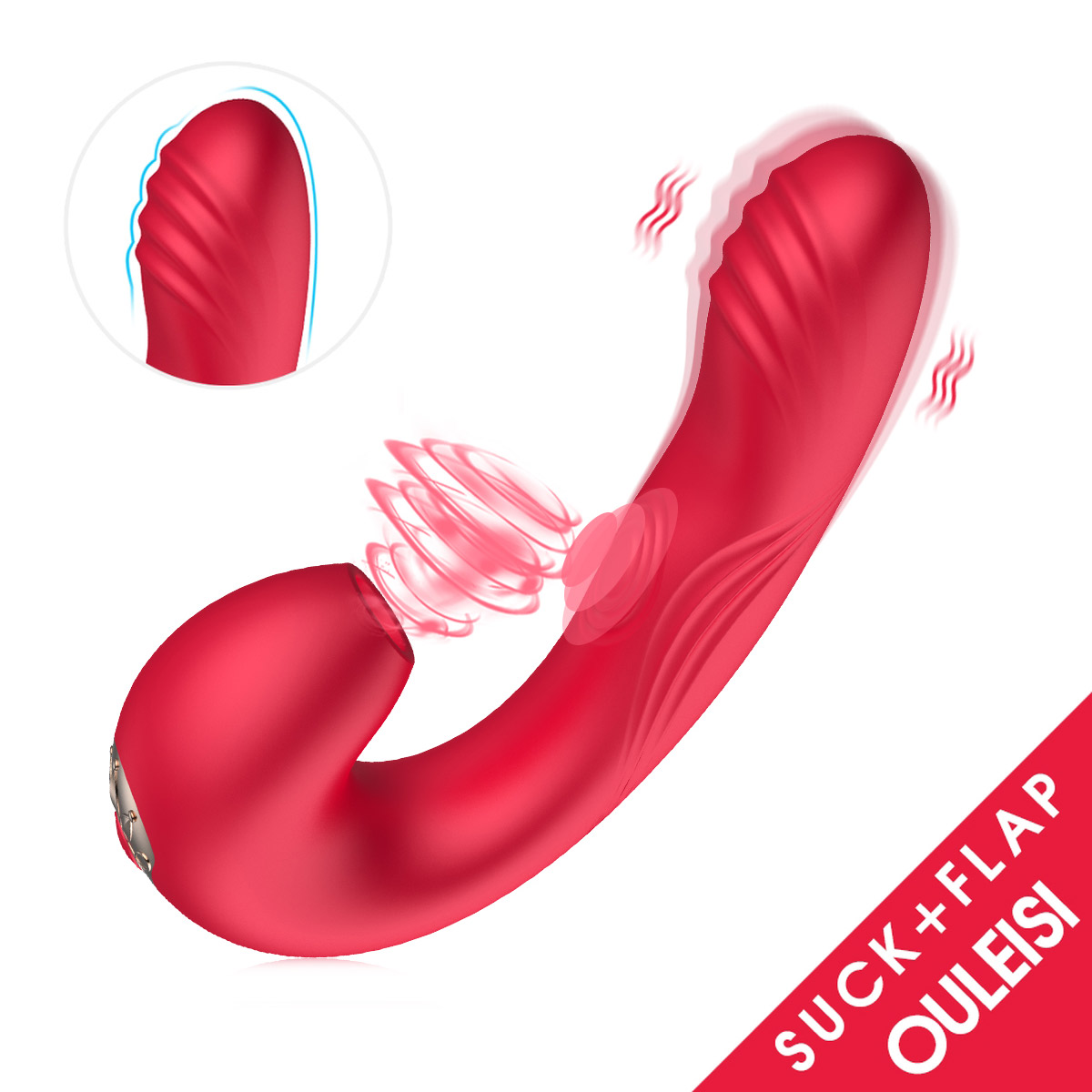 Aiersha Soraka Red - The Dual-Action Flutter & Vibration Toy