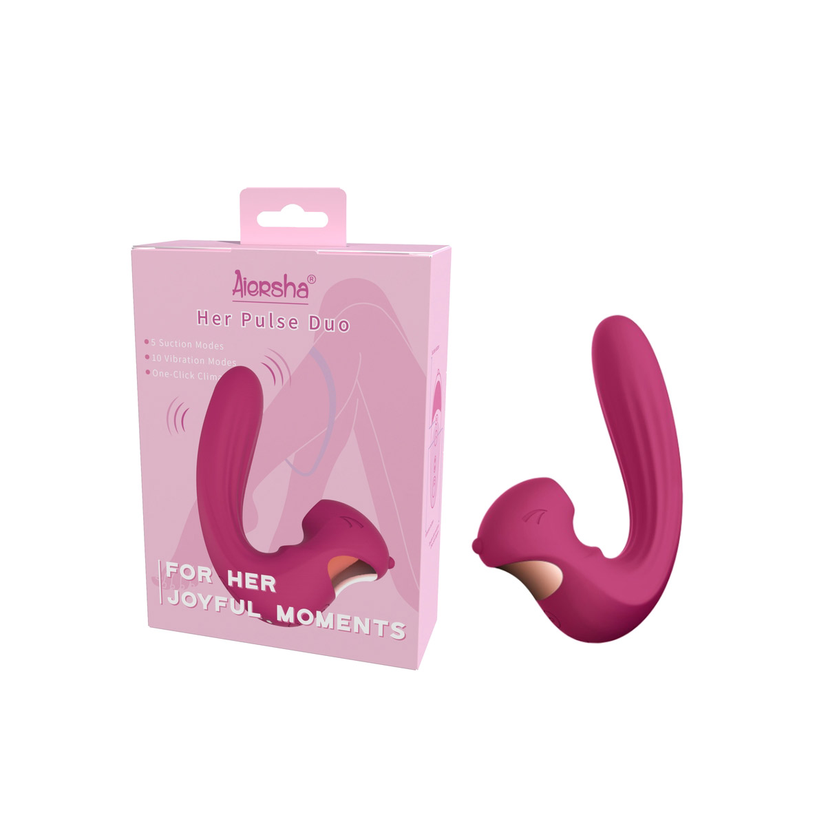 Aiersha Her Pulse Duo Vibrator - Dual-Action Suction & Vibration for Climax