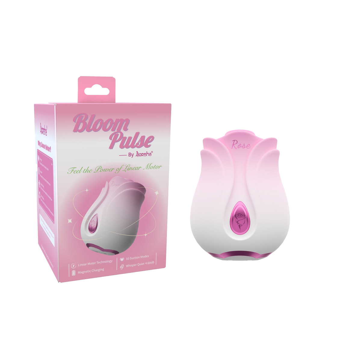 Aiersha Bloom Pulse Massager - Linear Motor Rose Suction Stimulator