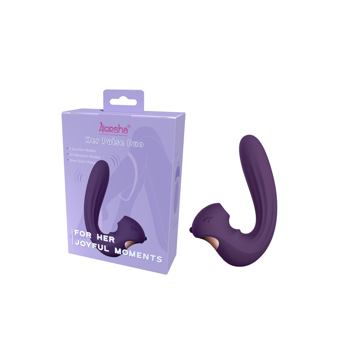 Aiersha Her Pulse Duo Vibrator - Dual-Action Suction & Vibration for Climax