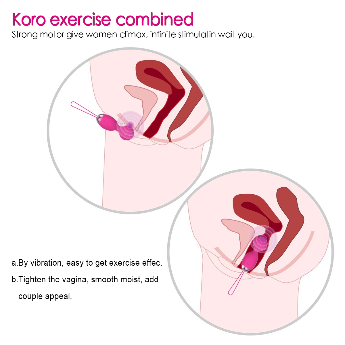 Aiersha Core Balls Rose Red - Imported Motor for Climax & Core Strength