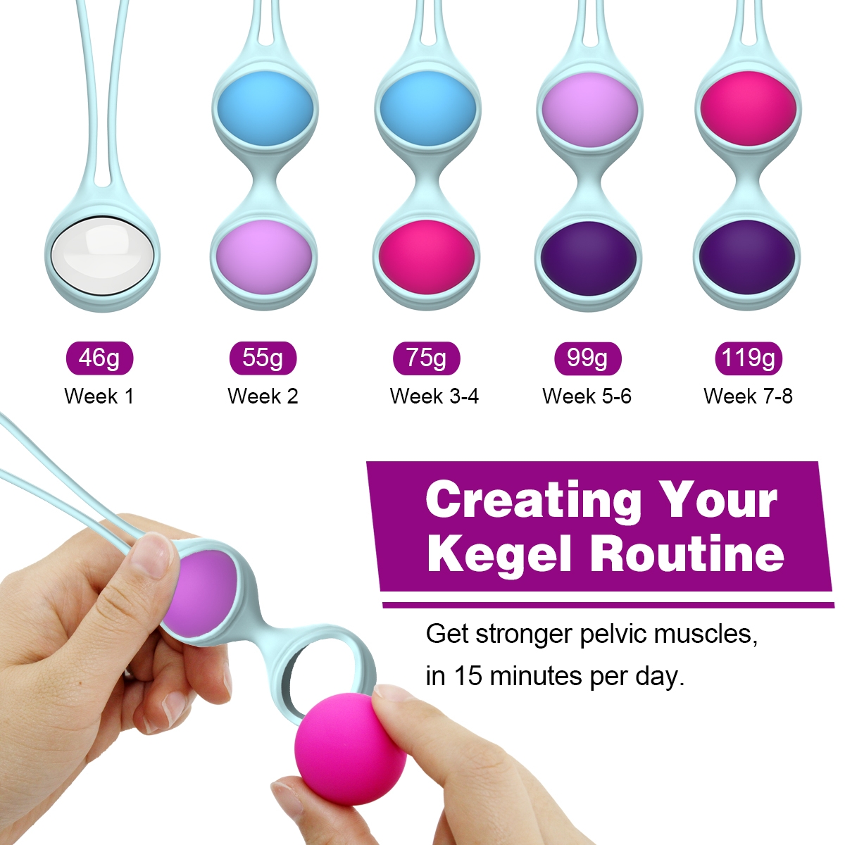 Aiersha Lori-Blue Kegel Ball Set