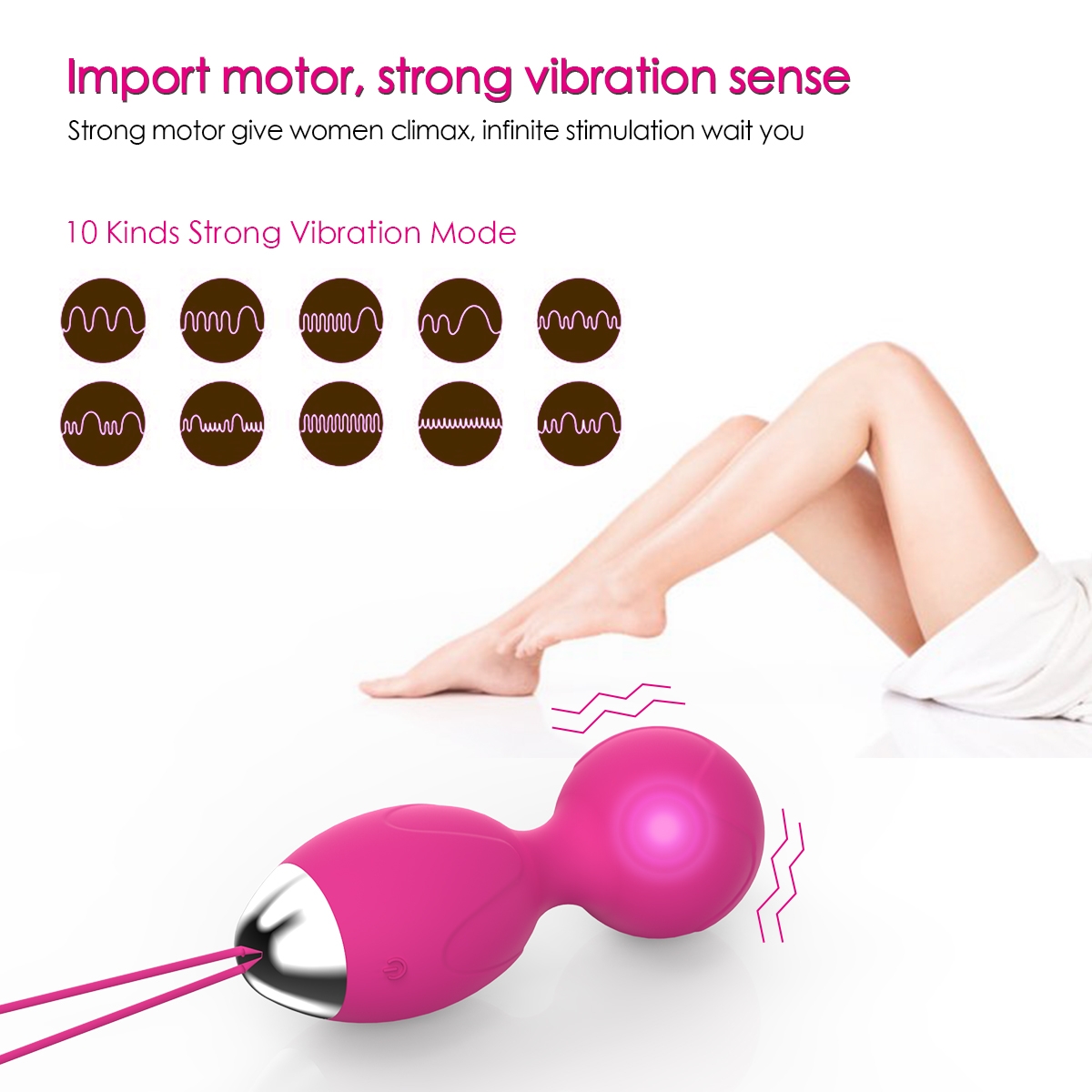 Aiersha Core Balls Rose Red - Imported Motor for Climax & Core Strength