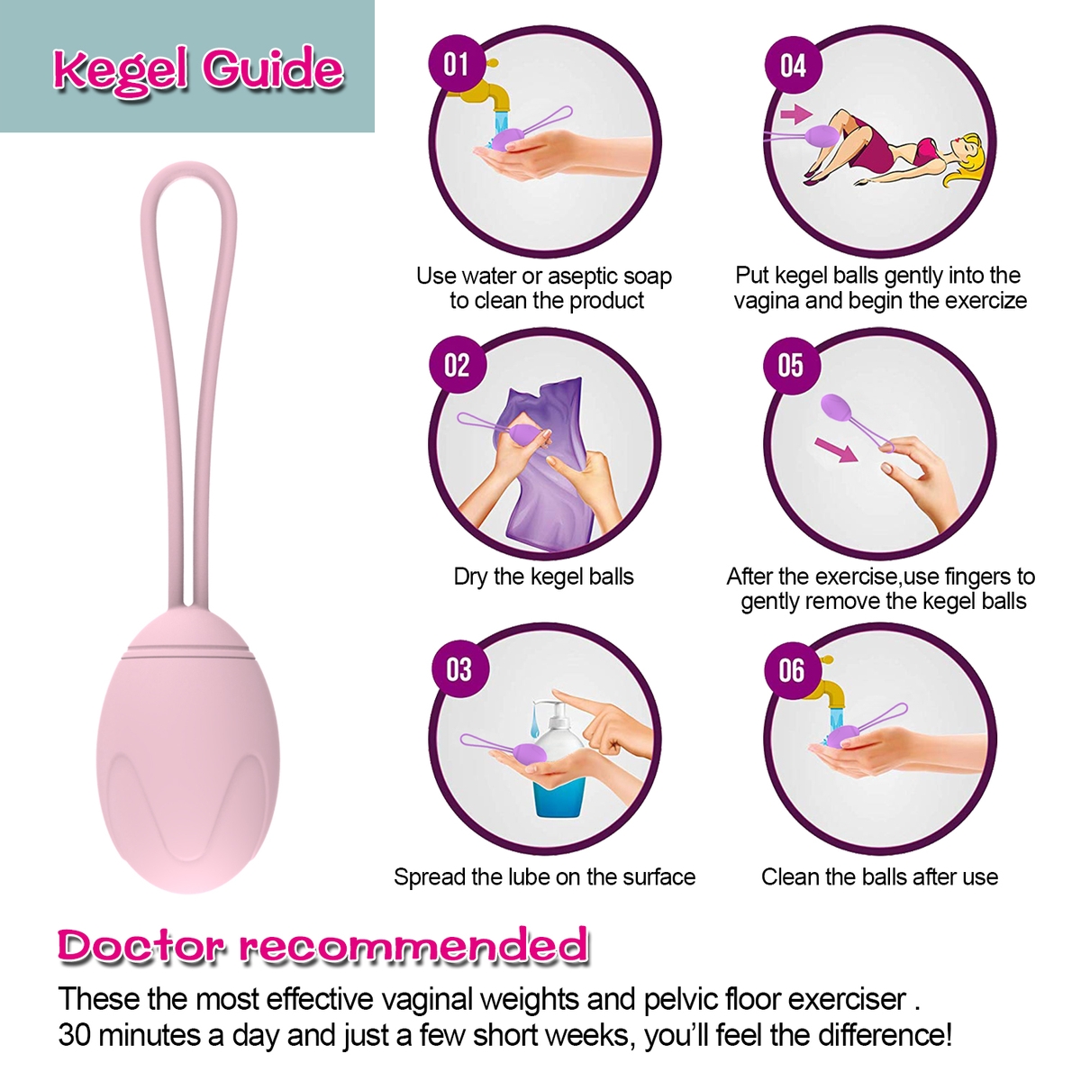 Aiersha Kegel Set - Ergonomic Design for Women's Health Care