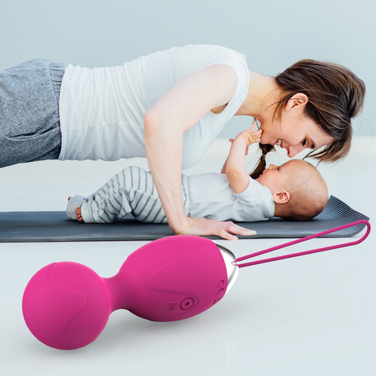 Aiersha Core Balls Rose Red - Imported Motor for Climax & Core Strength