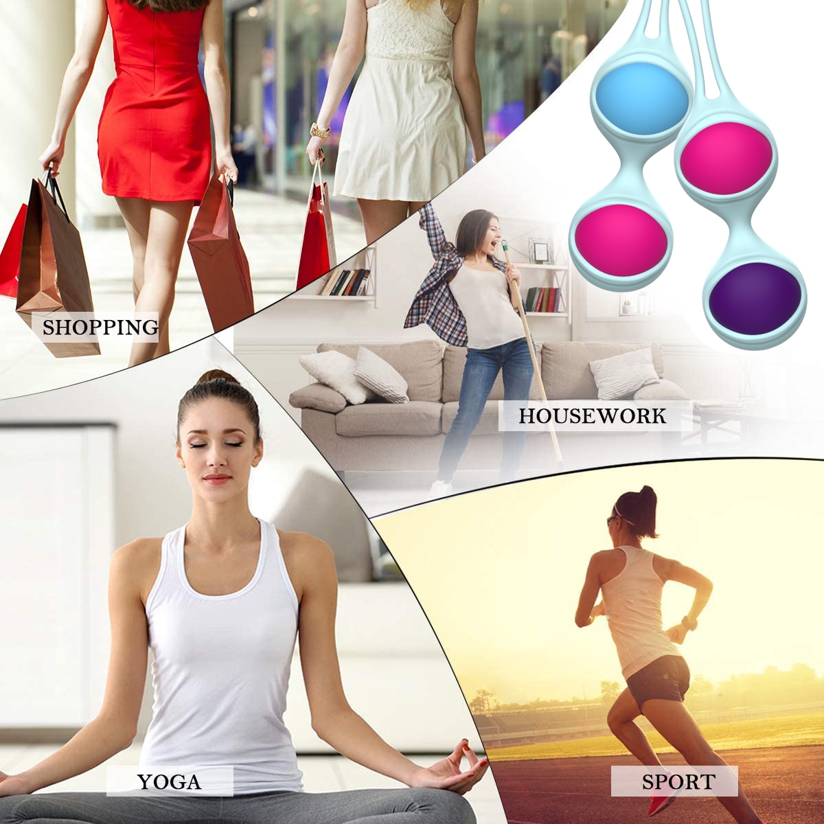 Aiersha Lori-Blue Kegel Ball Set