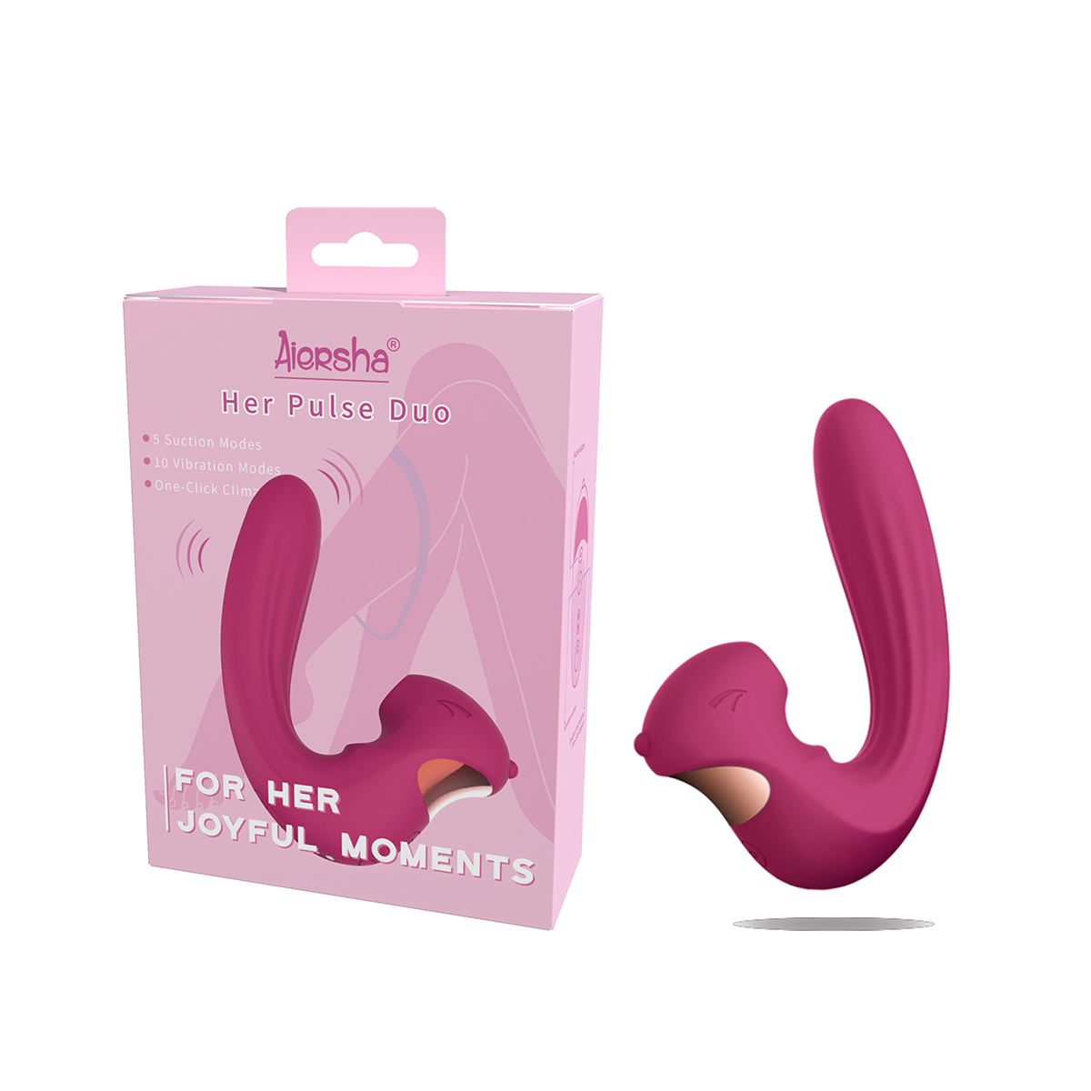 Aiersha Her Pulse Duo Vibrator - Dual-Action Suction for Joyful Moments