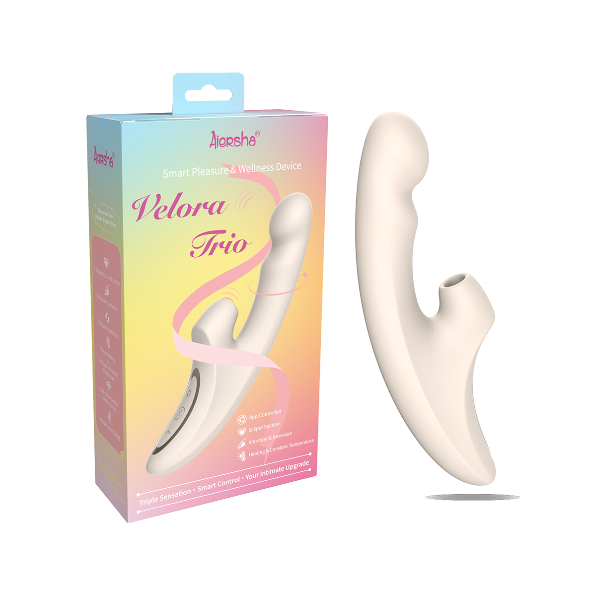 Aiersha Velora Trio Vibrator Smart G-Spot Suction, Vibration, and Heating Device