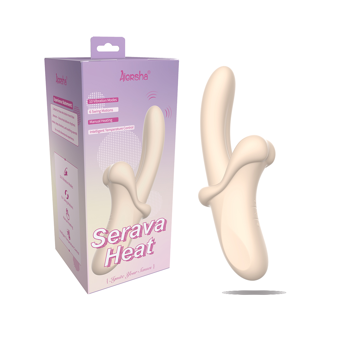 Aiersha Serava Heat Vibrator white - Dual-Action Vibration & Heating for Deep Sensation