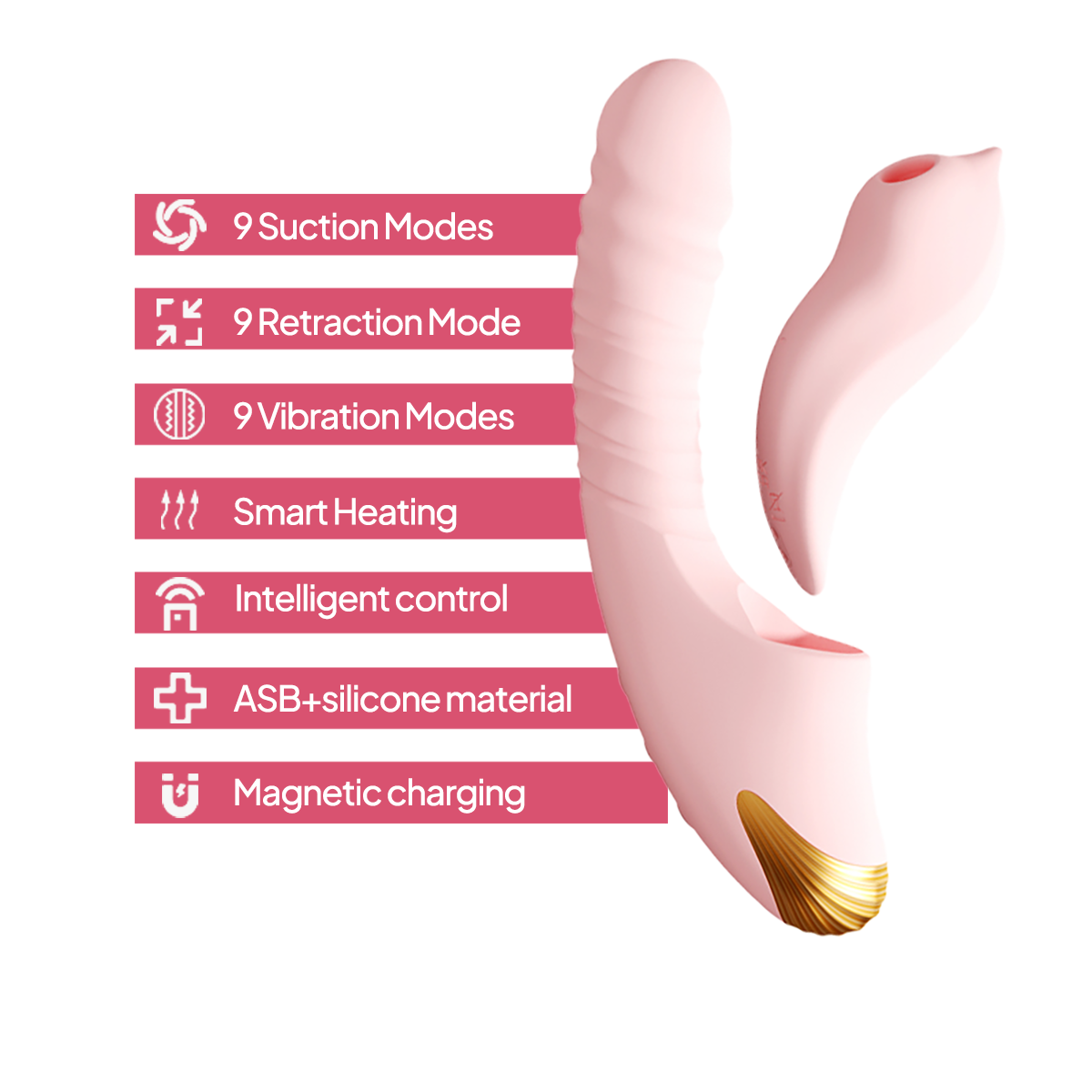 Aiersha Luna Surge Pink - The Ultimate Fusion of Suction & Motion Sex Machine