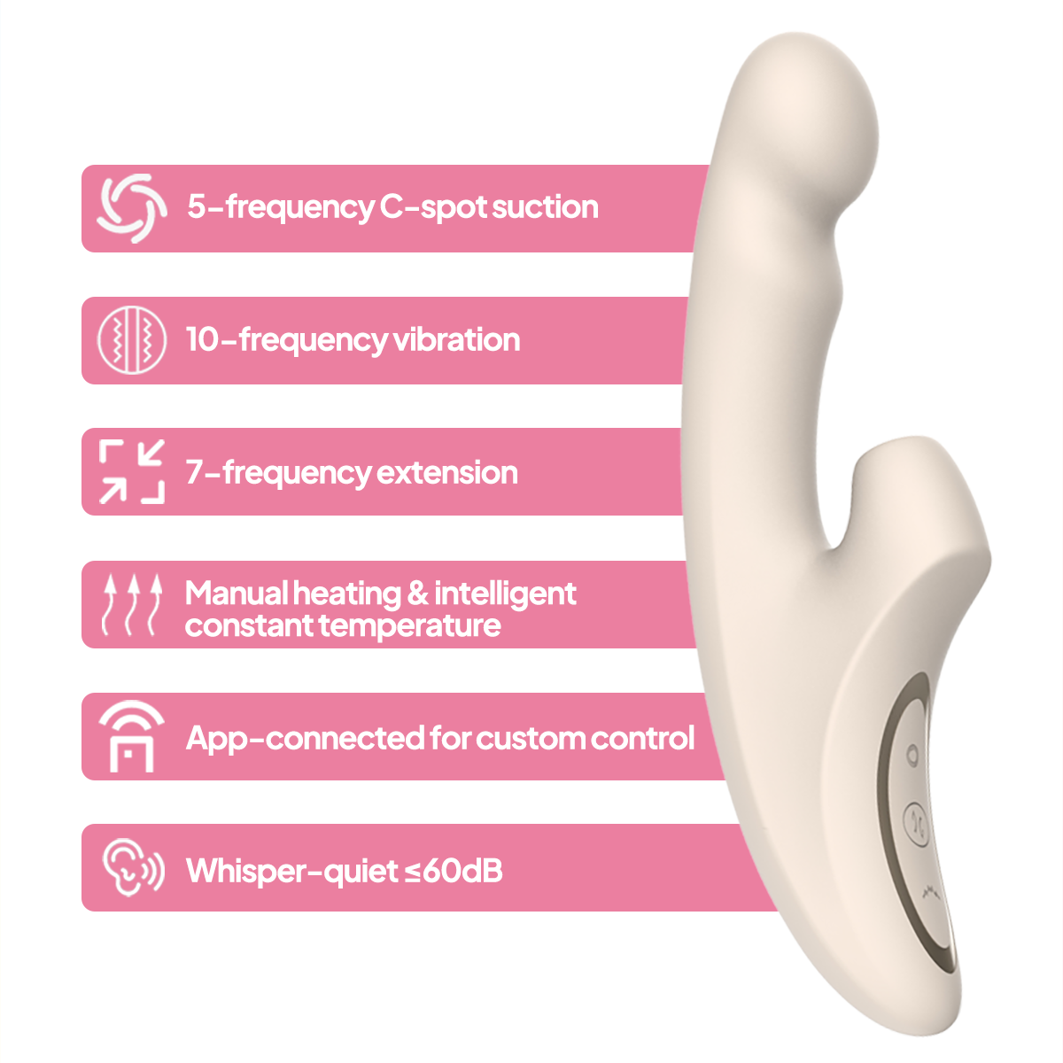 Aiersha Velora Trio Vibrator Smart G-Spot Suction, Vibration, and Heating Device