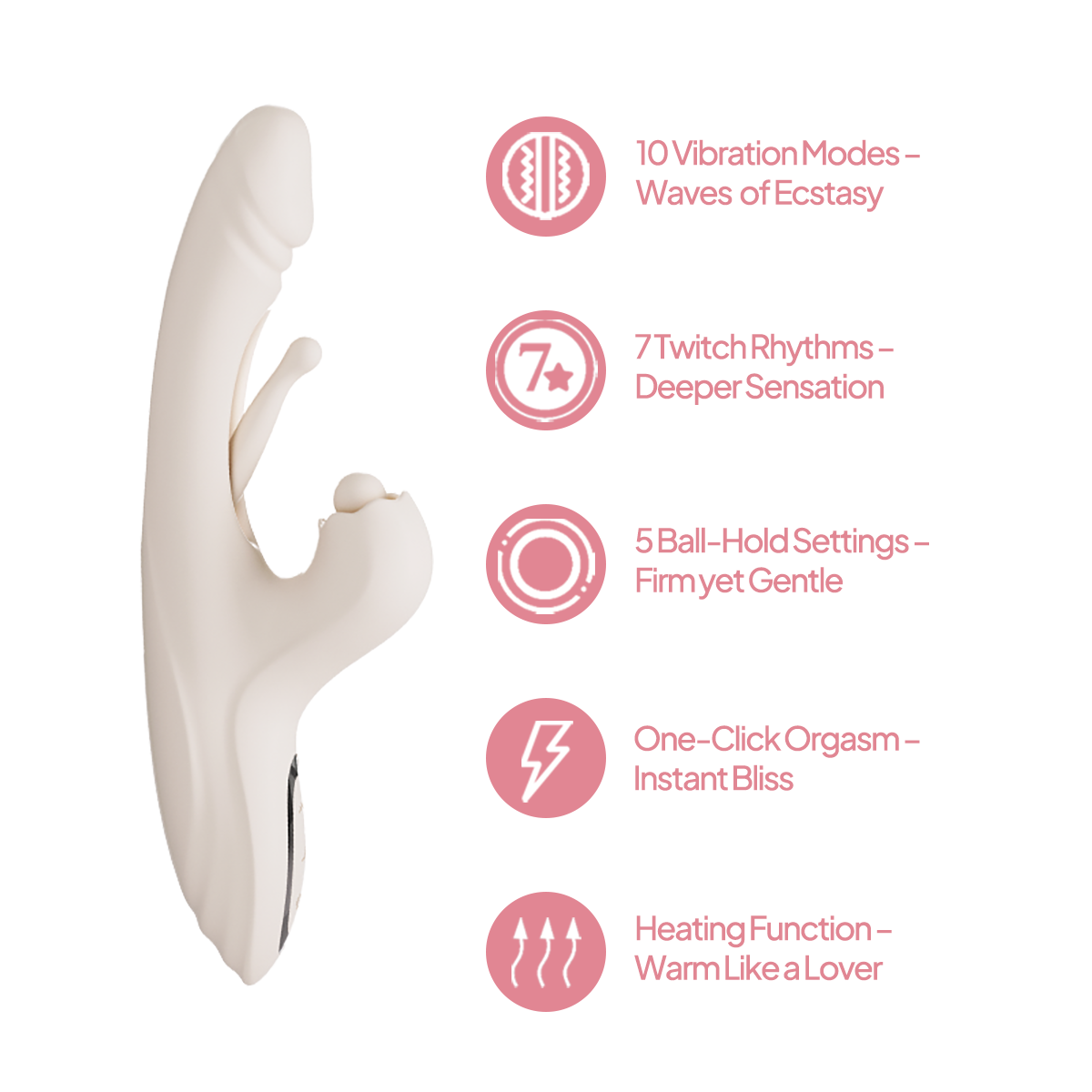 Aiersha Luna Flex Magic Vibrator - Triple-Action Vibration, Twitch & Heat