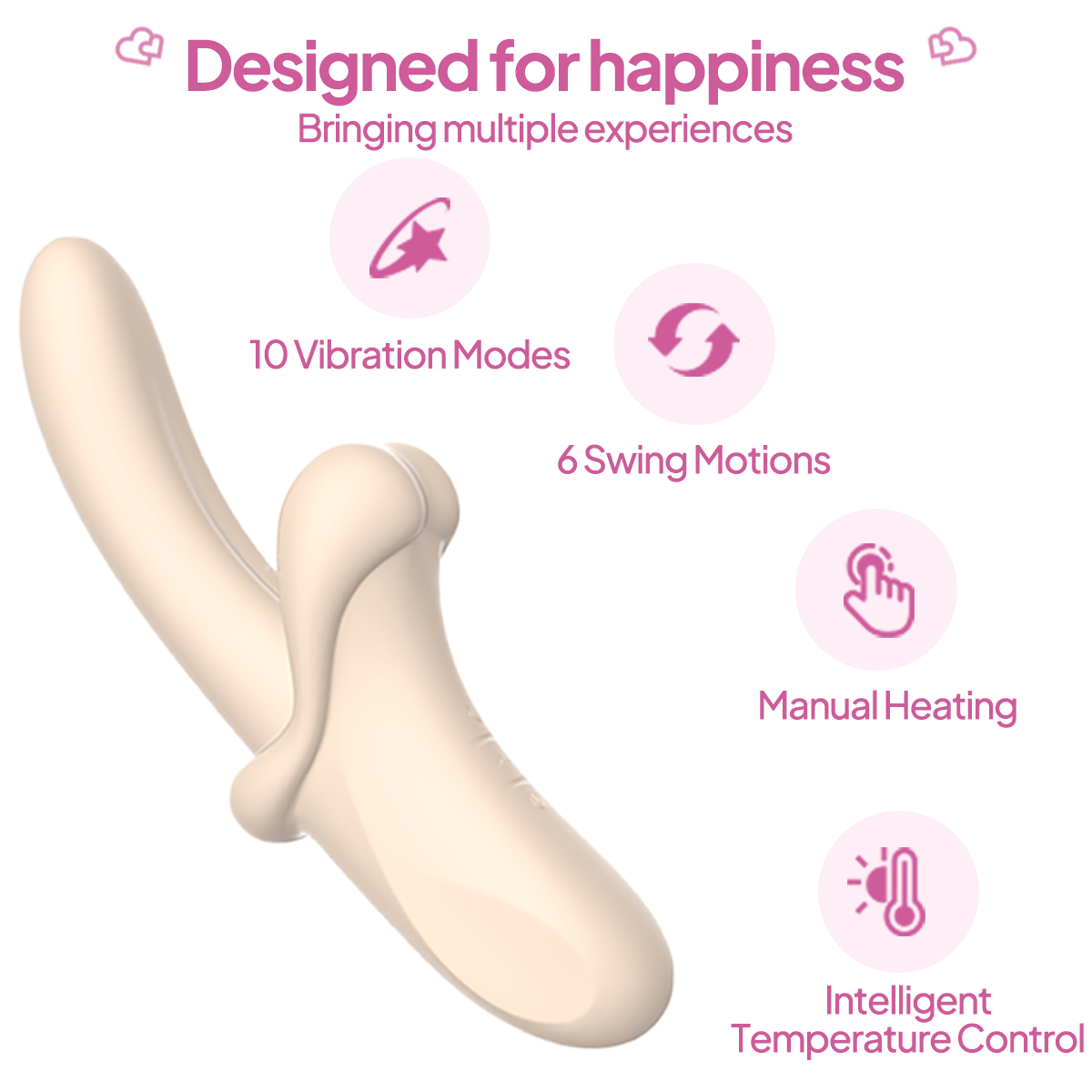 Aiersha Serava Heat Vibrator white - Dual-Action Vibration & Heating for Deep Sensation