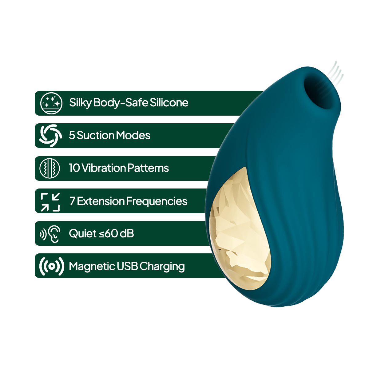 Aiersha Velvet Emerald Massager: Silk-Touch Elegance