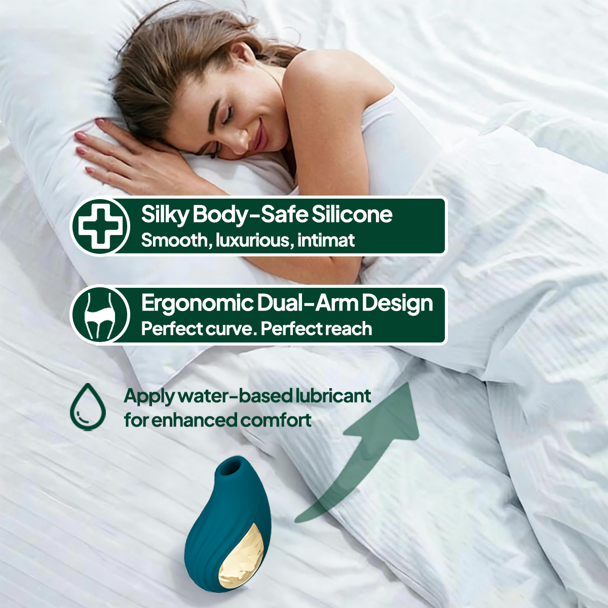 Aiersha Velvet Emerald Massager: Silk-Touch Elegance