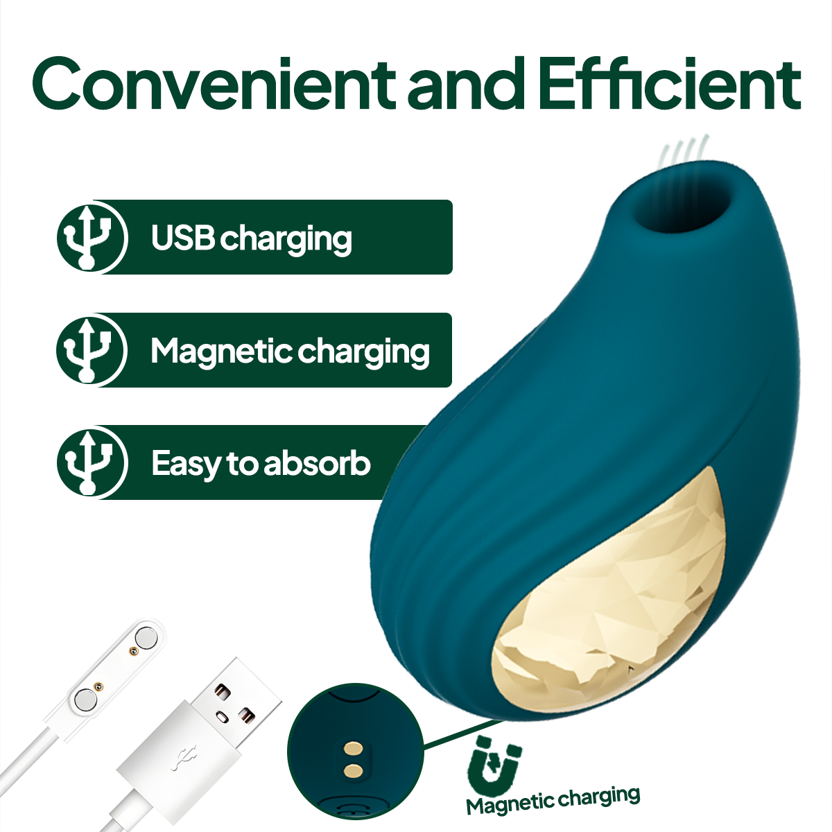 Aiersha Velvet Emerald Massager: Silk-Touch Elegance