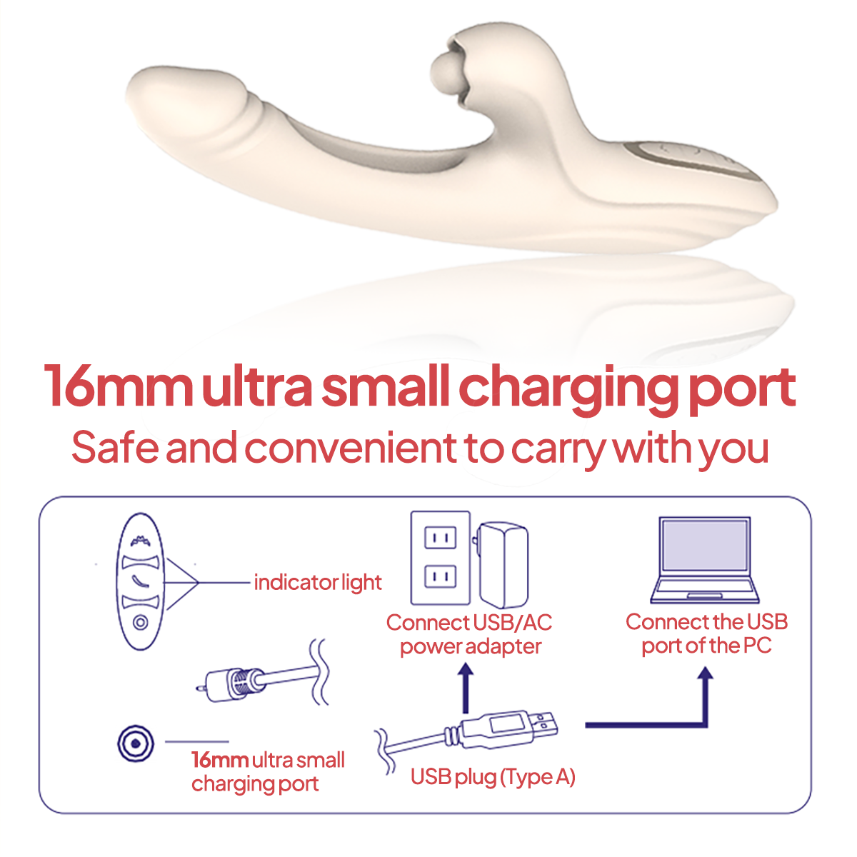 Aiersha Luna Flex Magic Vibrator - Triple-Action Vibration, Twitch & Heat