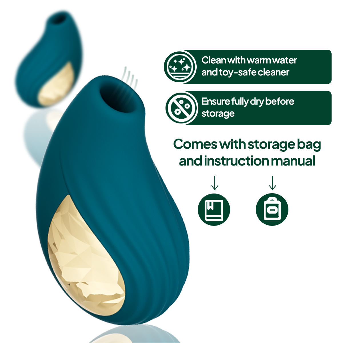 Aiersha Velvet Emerald Massager: Silk-Touch Elegance