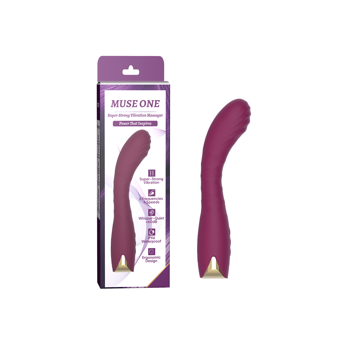 Aiersha MUSE ONE Burgundy: Super-Strong Wand Vibrator & Precision G-Spot Massager