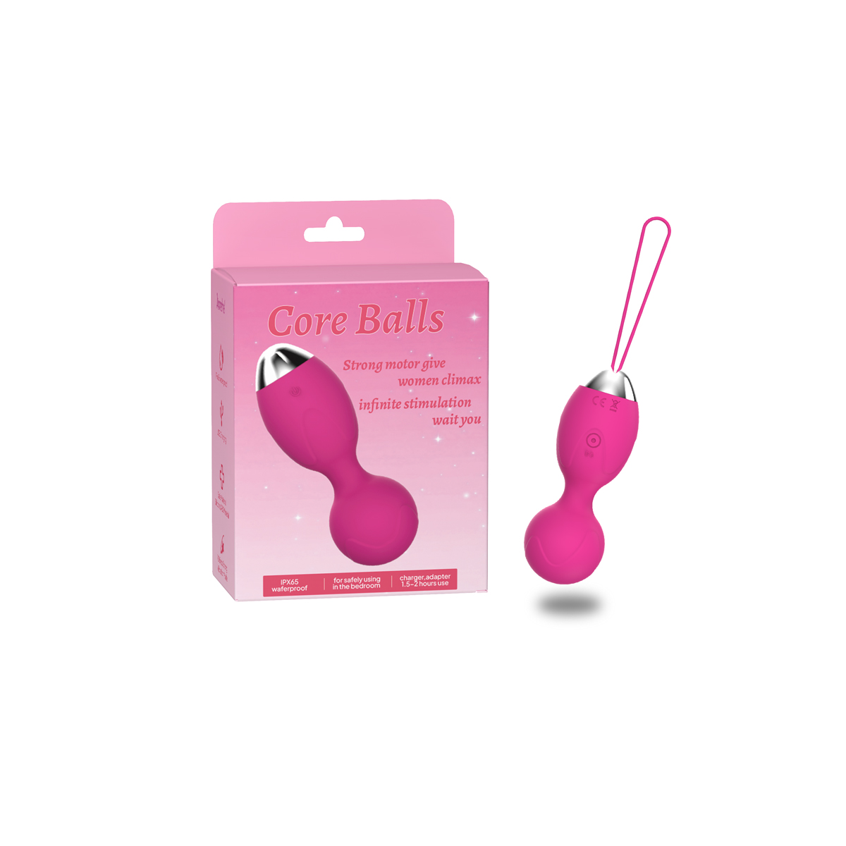 Aiersha Core Balls Rose Red - Imported Motor for Climax & Core Strength