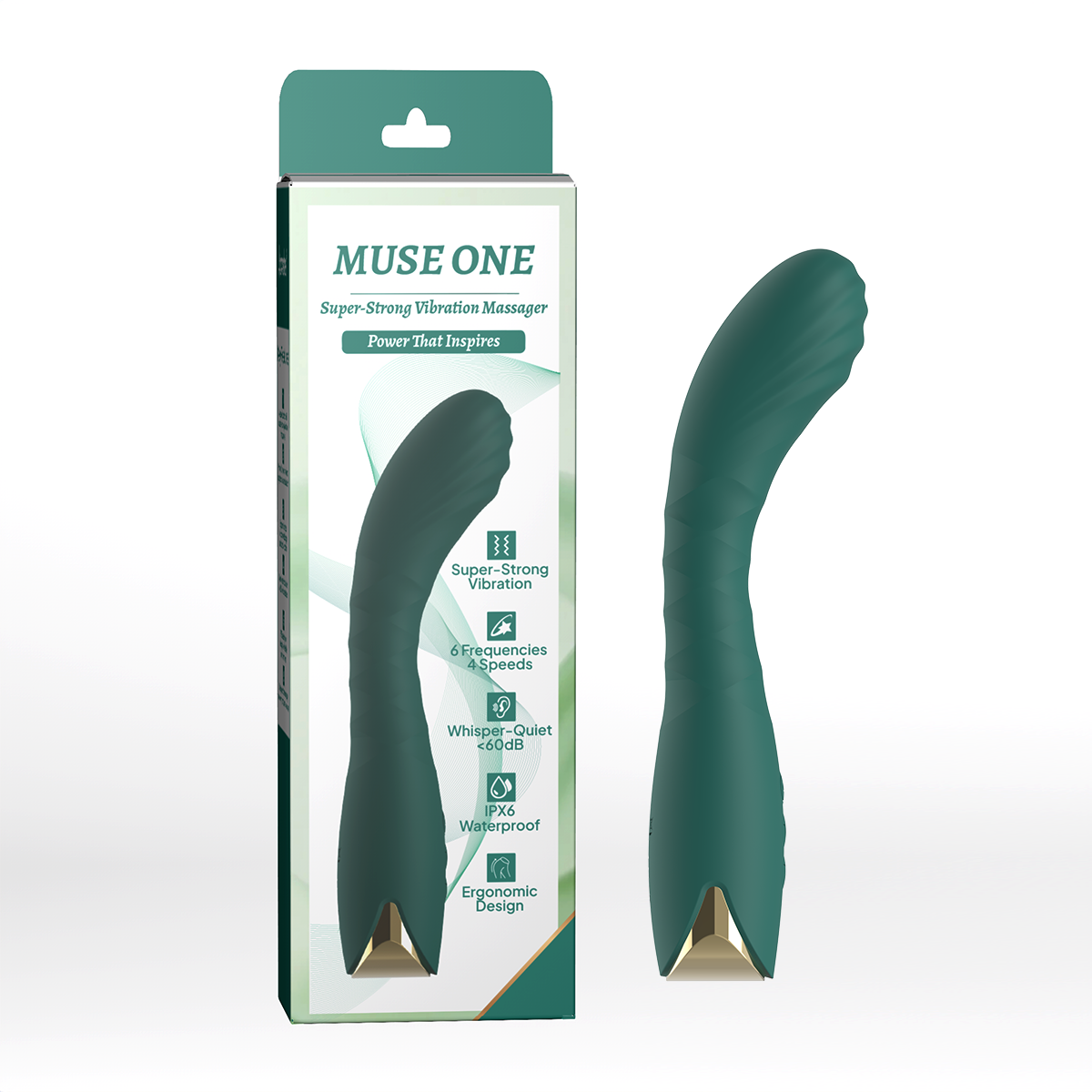 Aiersha MUSE ONE Green: Super-Strong Wand Vibrator & Precision G-Spot Massager
