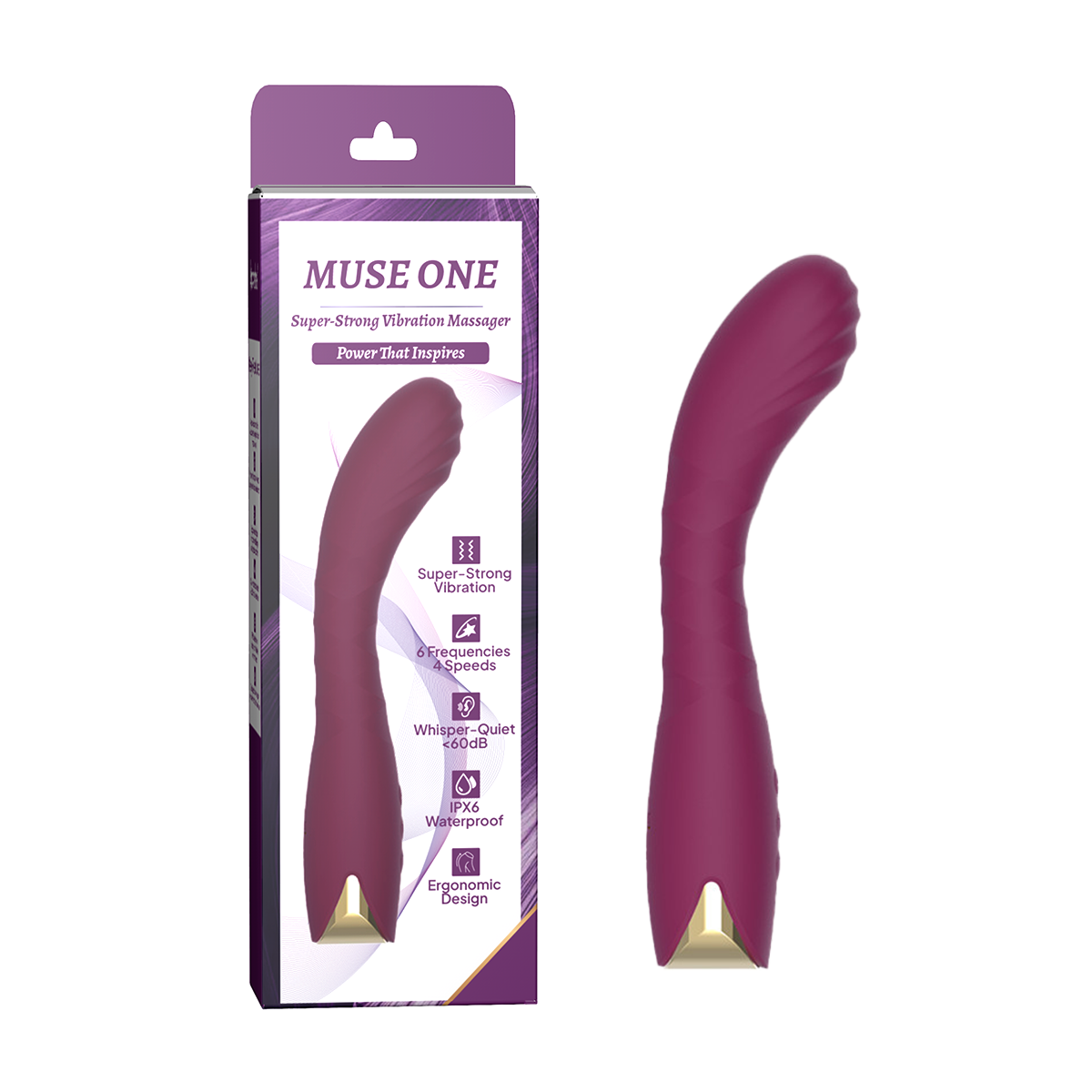 Aiersha MUSE ONE Burgundy: Super-Strong Wand Vibrator & Precision G-Spot Massager