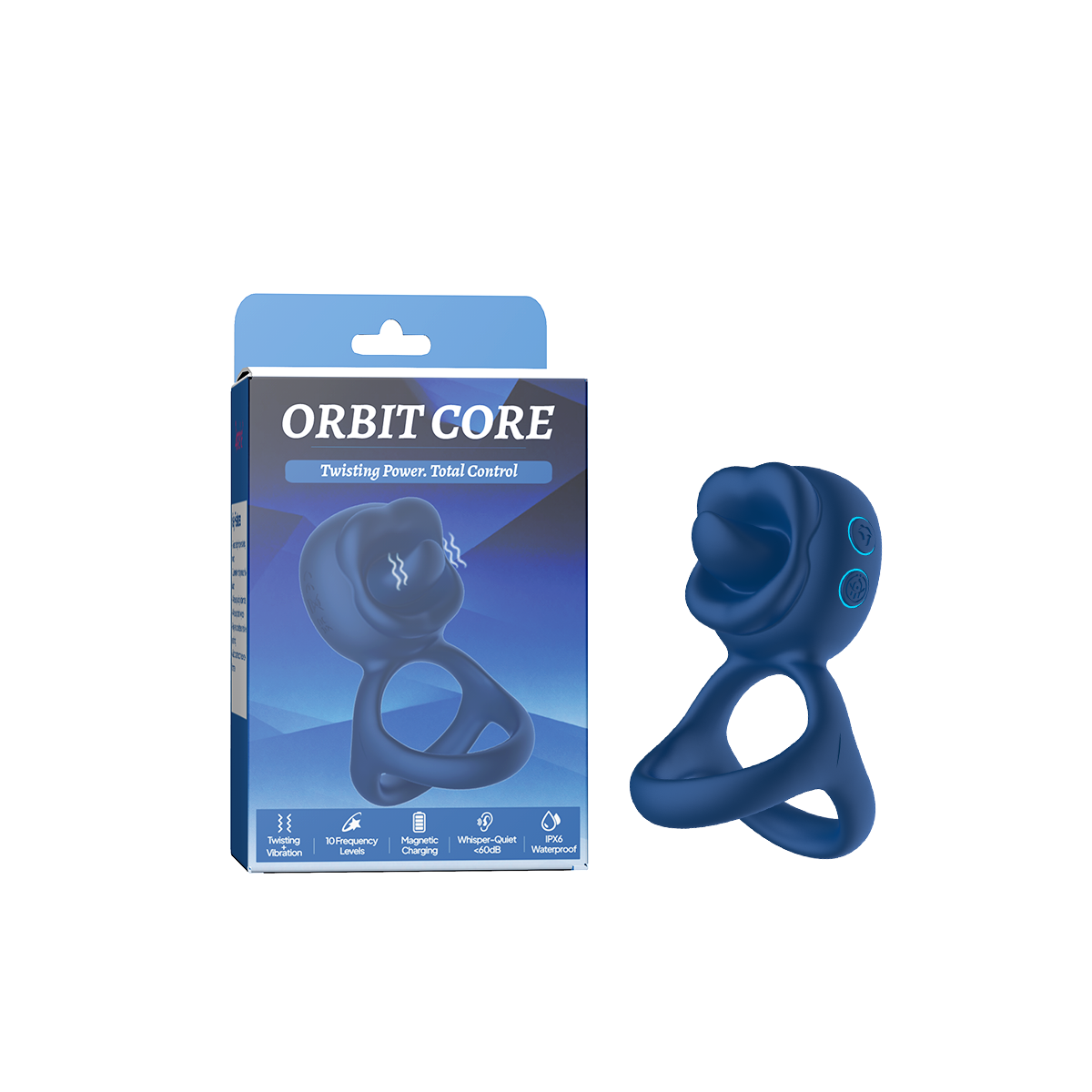 Aiersha Orbit Core: Twisting Prostate Massager & Secure-Fit Penis Ring