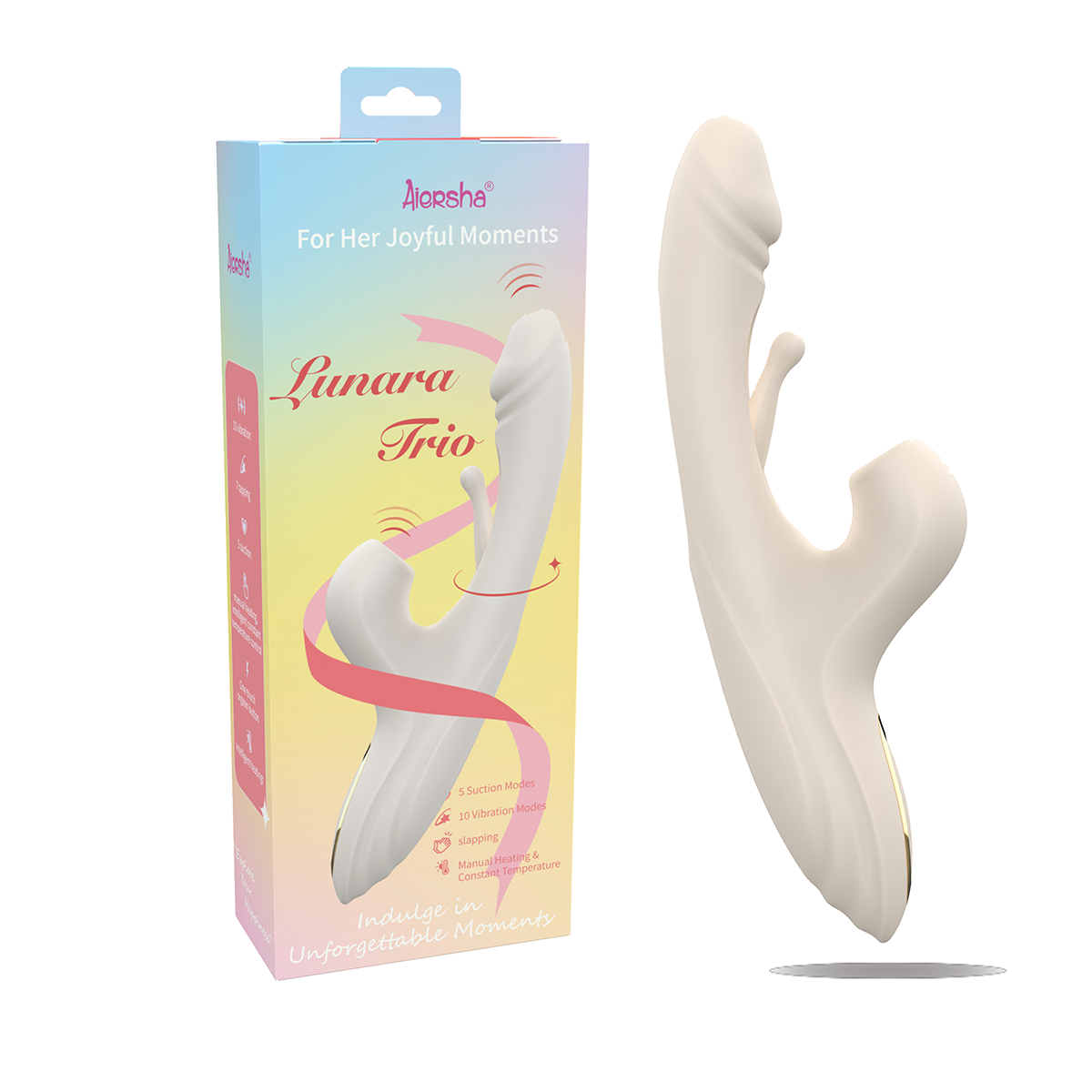 Aiersha Luna Flex Magic Vibrator - Triple-Action Vibration, Twitch & Heat
