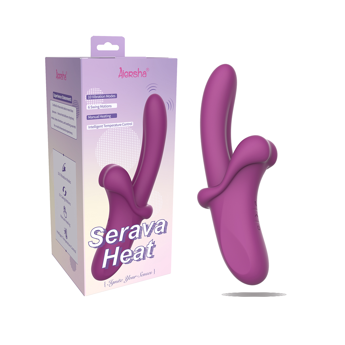Aiersha Serava Heat Vibrator Rose Purple - Dual-Action Vibration & Heating for Deep Sensation