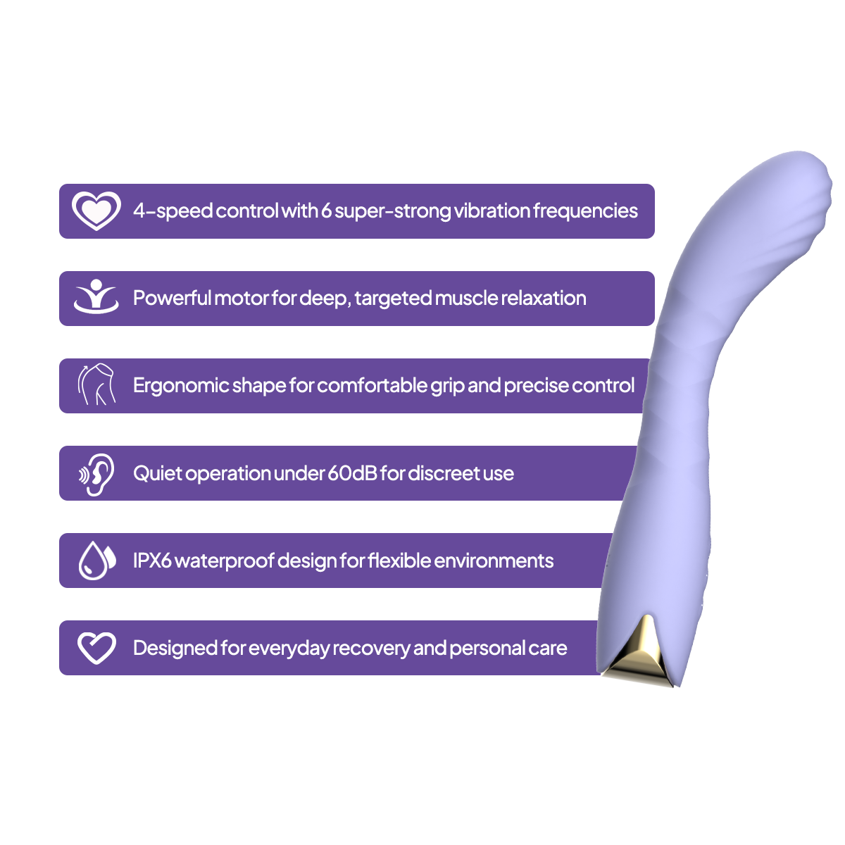 Aiersha MUSE ONE Light Purple: Super-Strong Wand Vibrator & Precision G-Spot Massager