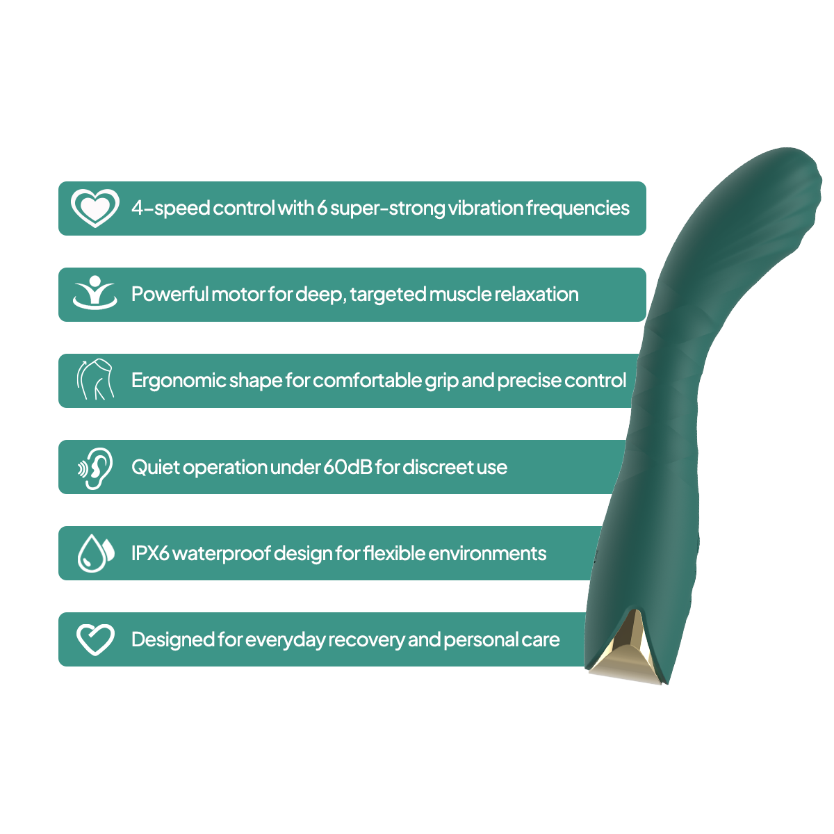 Aiersha MUSE ONE Green: Super-Strong Wand Vibrator & Precision G-Spot Massager