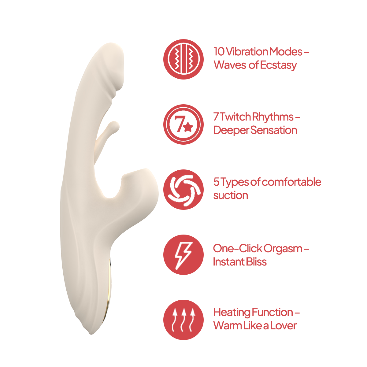 Aiersha Luna Flex Magic Vibrator - Triple-Action Vibration, Twitch & Heat