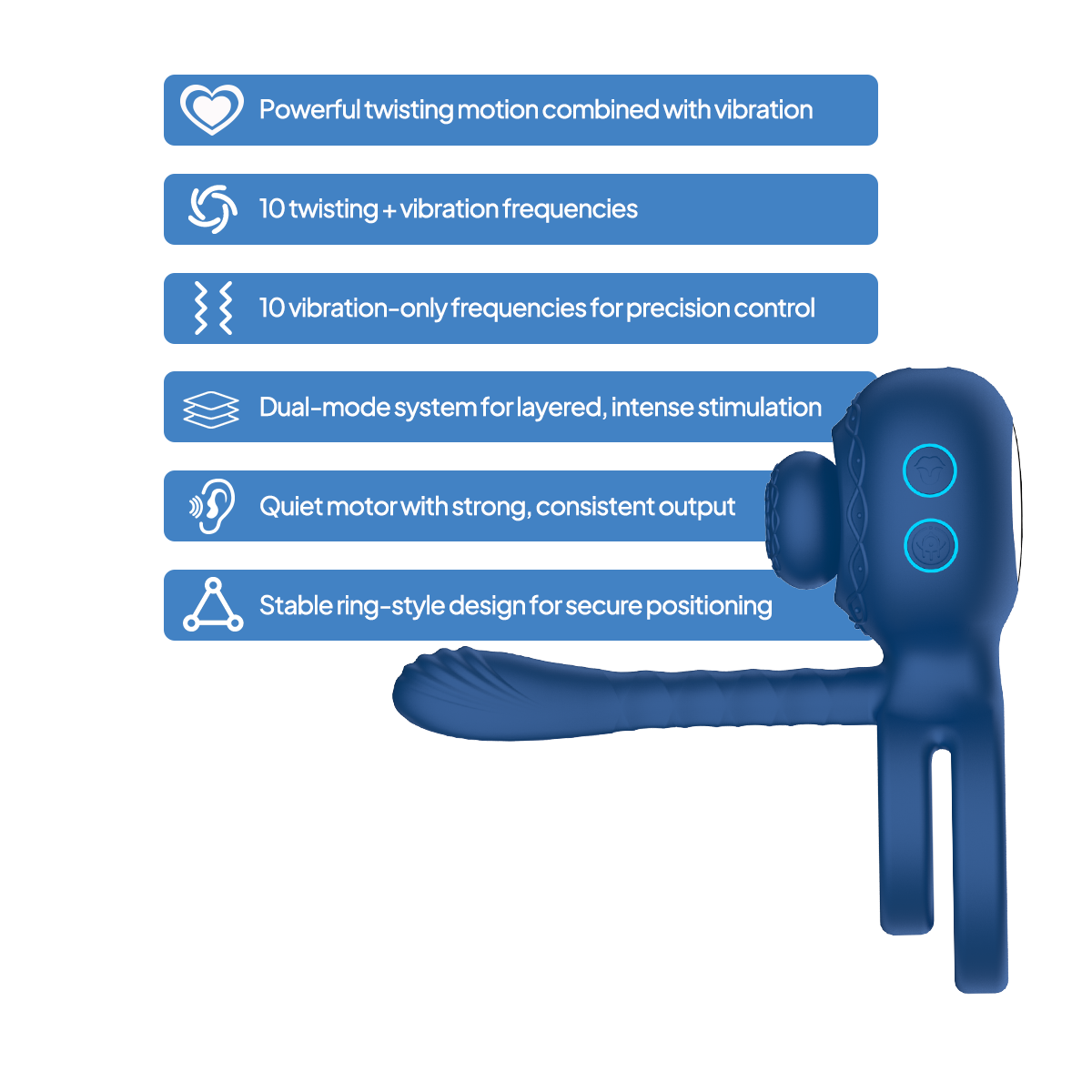 Aiersha Muse ’X’ Orbit: Twisting Prostate Massager & Cock Ring