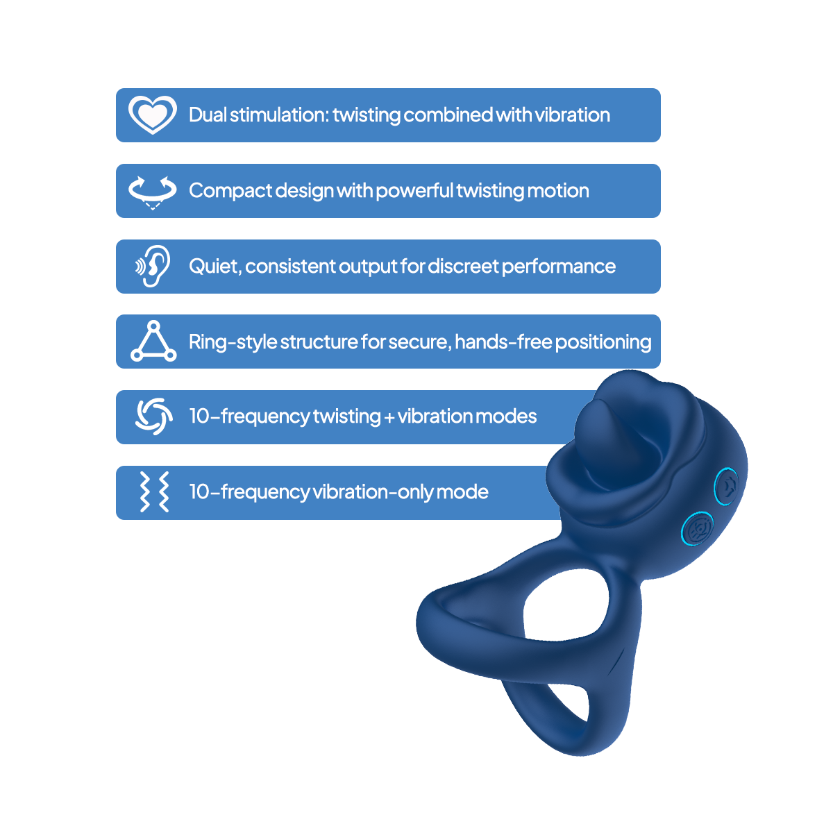 Aiersha Orbit Core: Twisting Prostate Massager & Secure-Fit Penis Ring