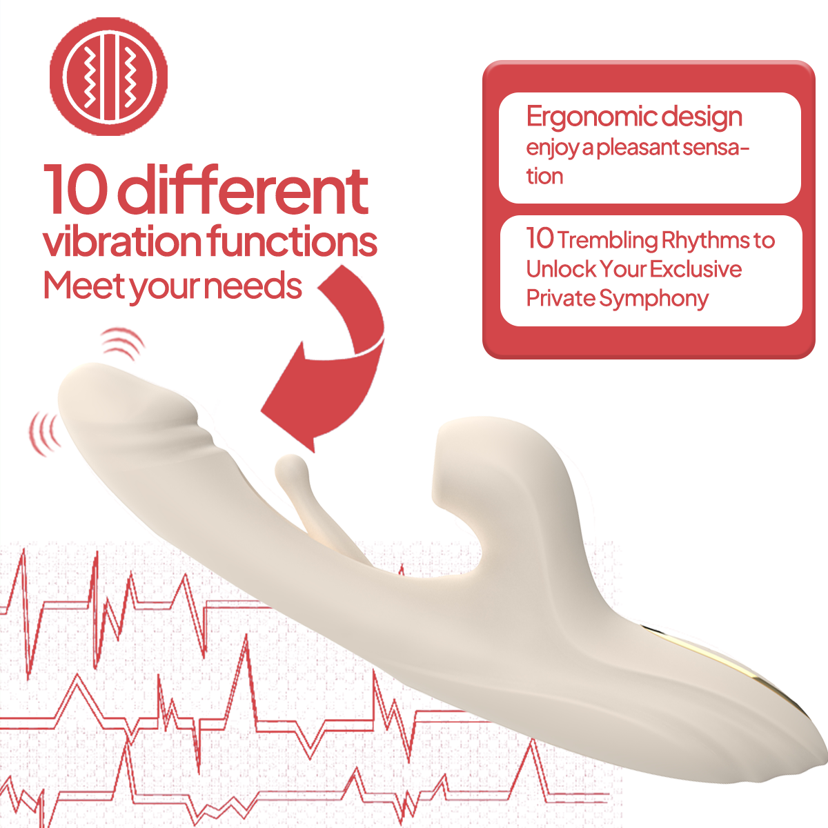 Aiersha Luna Flex Magic Vibrator - Triple-Action Vibration, Twitch & Heat