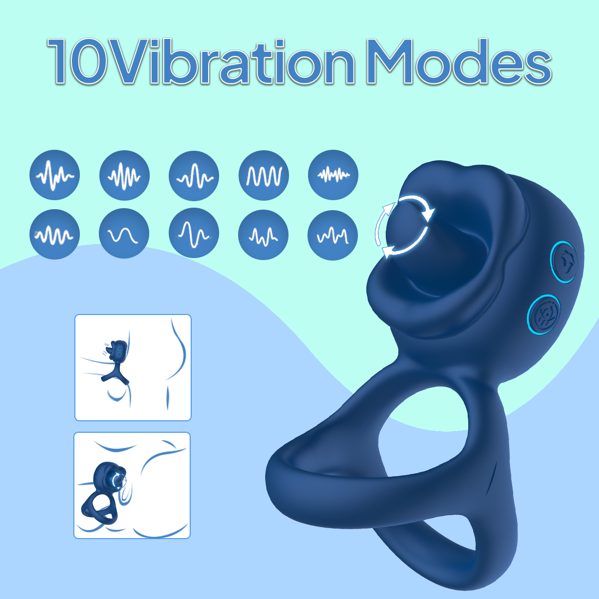 Aiersha Orbit Core: Twisting Prostate Massager & Secure-Fit Penis Ring