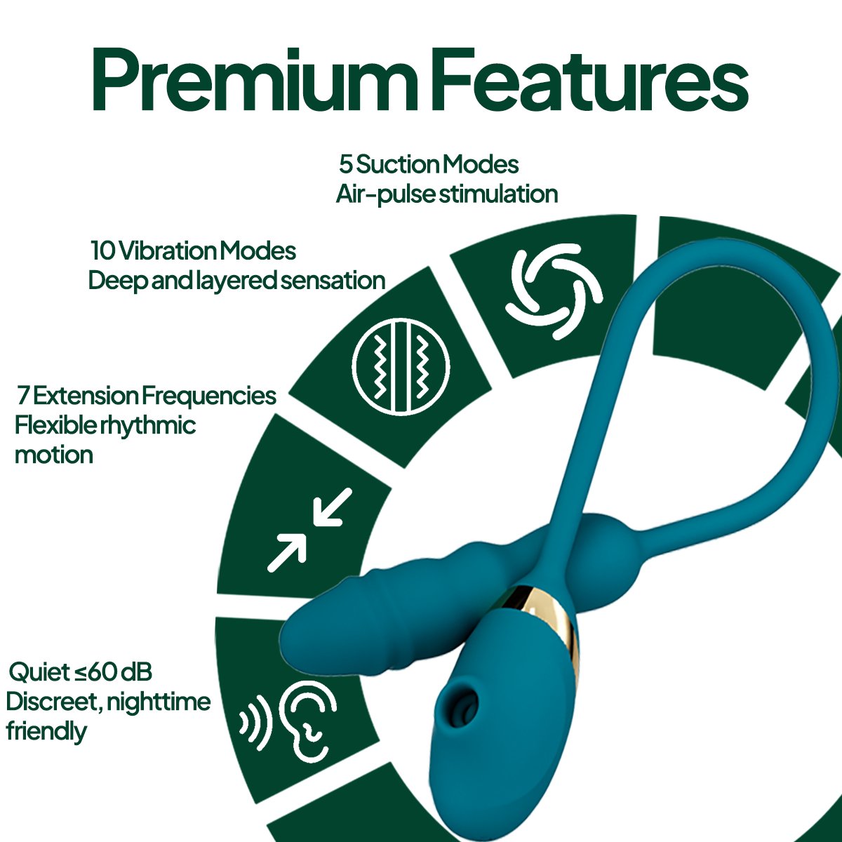 Aiersha Jade Pulse: 3-in-1 Suction & Telescoping Massager