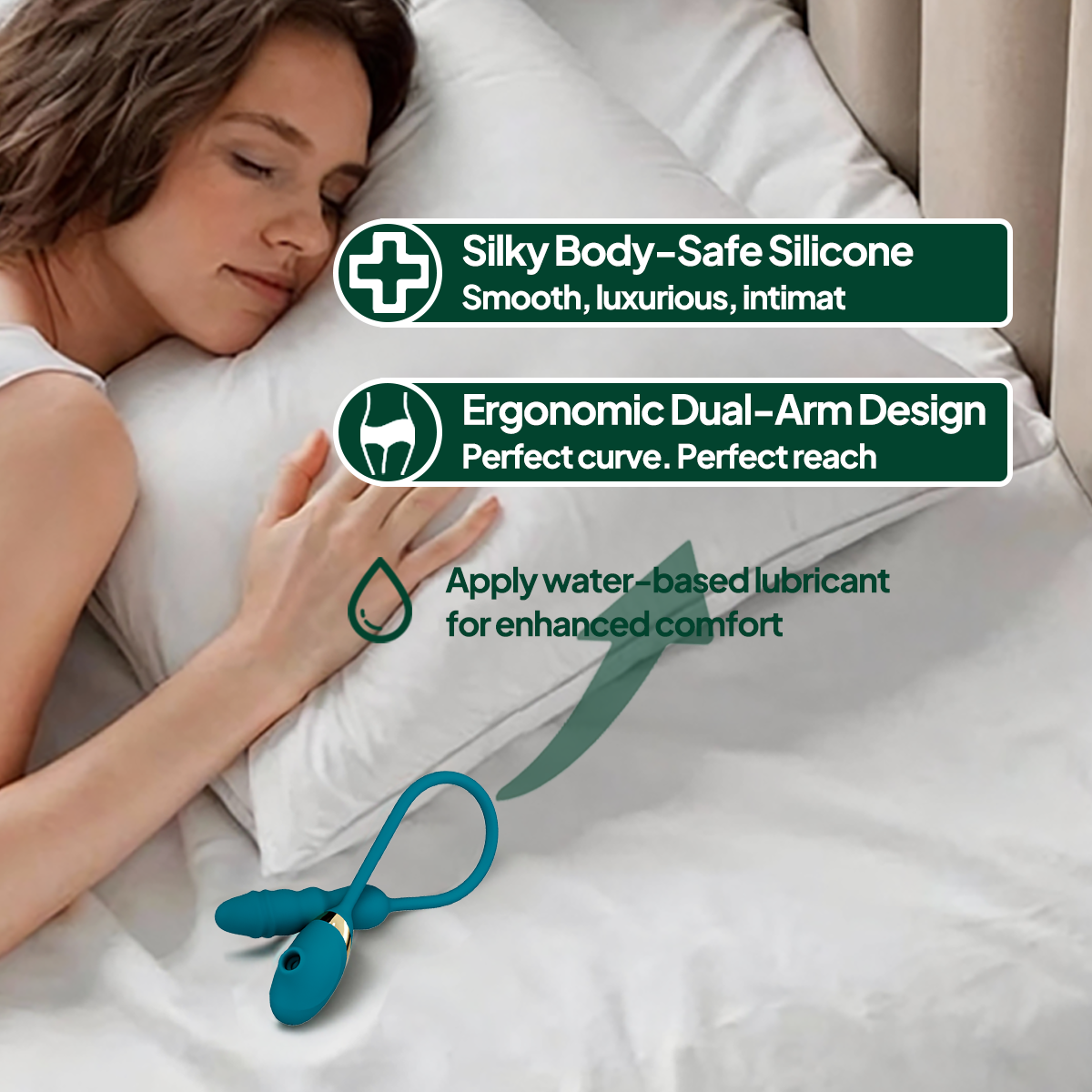 Aiersha Jade Pulse: 3-in-1 Suction & Telescoping Massager