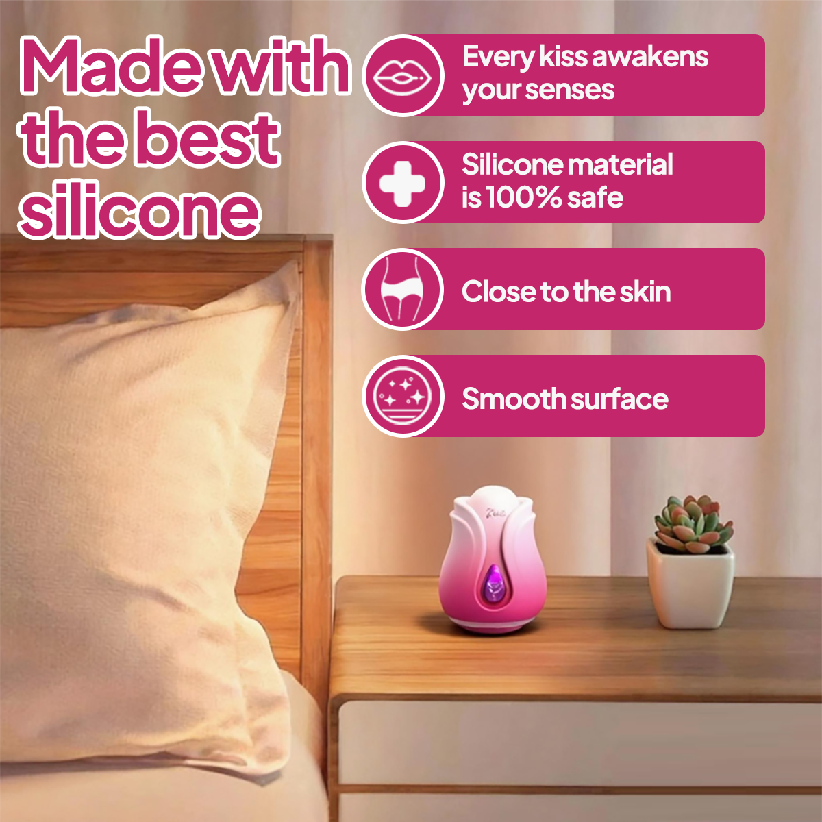 Aiersha Bloom Pulse Massager - Linear Motor Rose Red Suction Stimulator