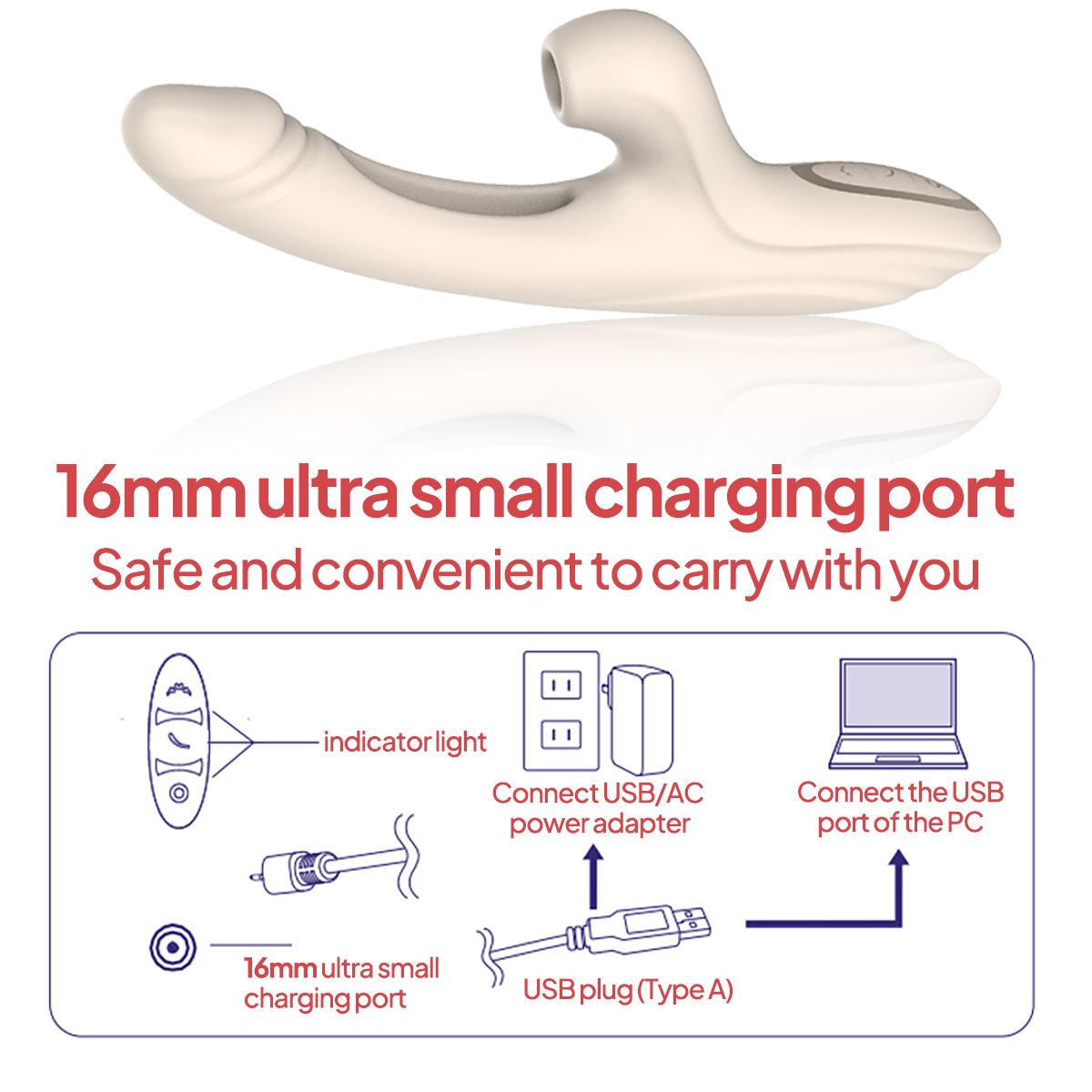 Aiersha Luna Flex Magic Vibrator - Triple-Action Vibration, Twitch & Heat