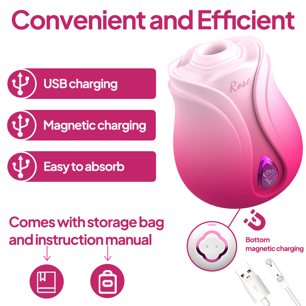 Aiersha Bloom Pulse Massager - Linear Motor Rose Red Suction Stimulator