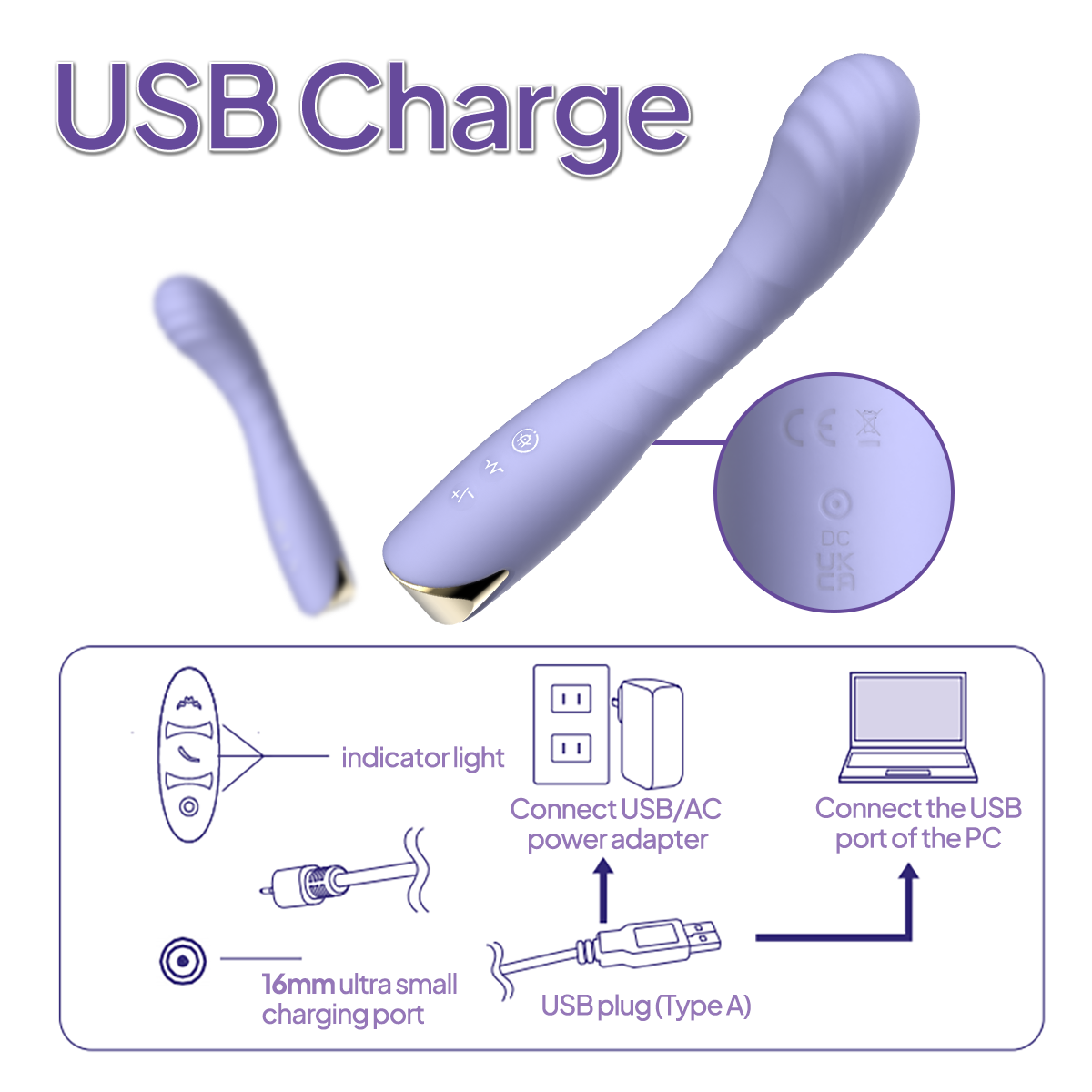 Aiersha MUSE ONE Light Purple: Super-Strong Wand Vibrator & Precision G-Spot Massager