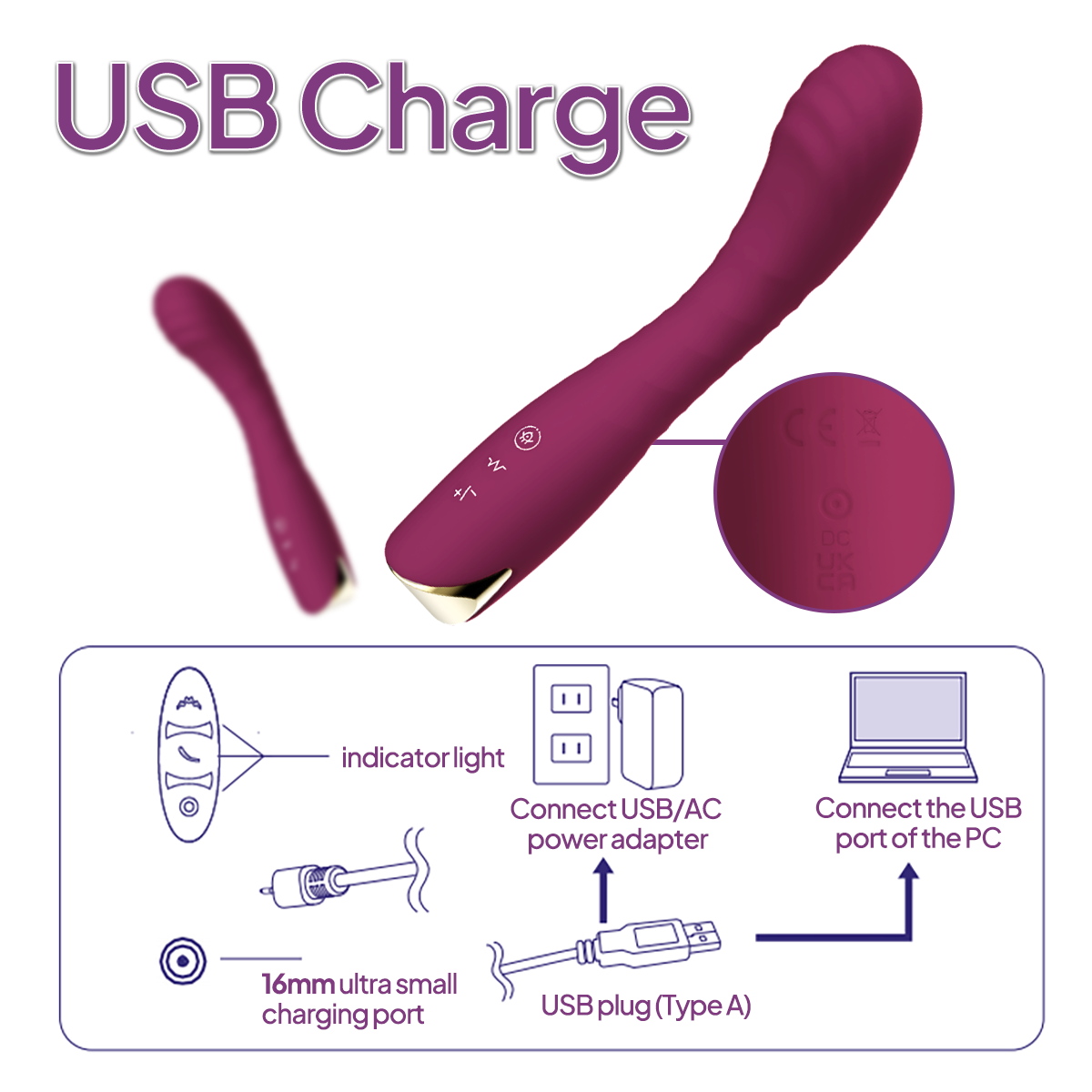 Aiersha MUSE ONE Burgundy: Super-Strong Wand Vibrator & Precision G-Spot Massager